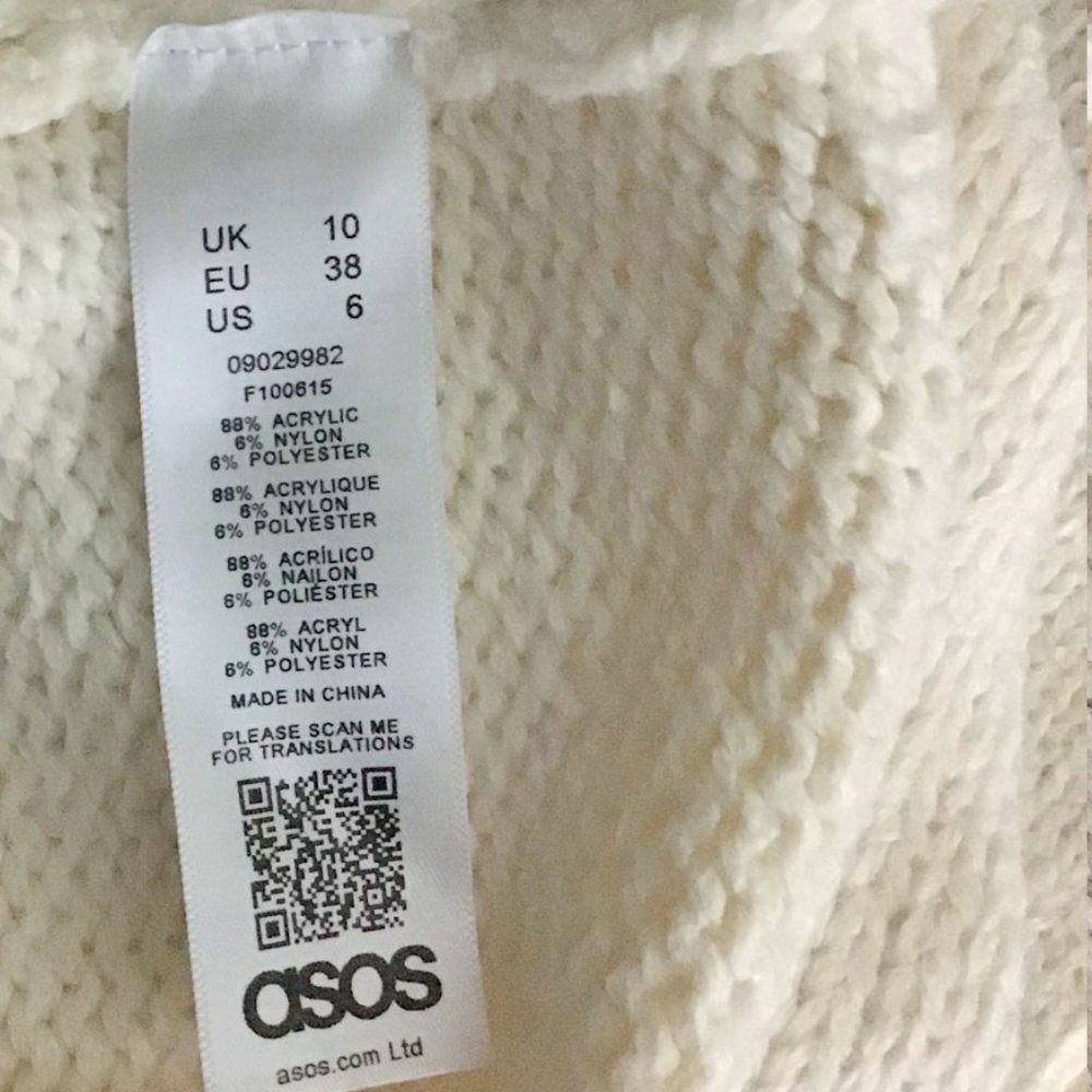 ASOS Open Back Knitted Roll Neck Off White Sweater - Picture 9 of 10